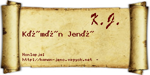 Kámán Jenő névjegykártya